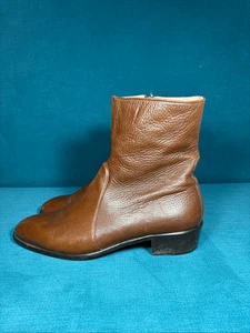 Daniele Ferradini 1507 Italia Marrón Cuero Suave Botines Cremallera Lateral Botas Para Hombre Talla 10 - Imagen 1 de 7