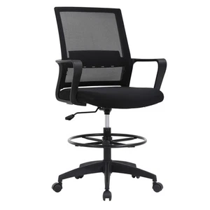 Drafting Chair Tall Office Chair Adjustable Swivel Rolling Mesh Height with L... - Picture 1 of 7