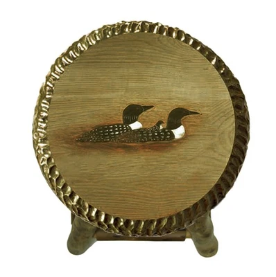 Zeckos Rustic Handcrafted Wooden Carved Loon Bar Stool 24 in. - Image 1 of 2