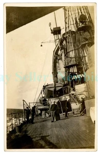 Militar/Marina - VER EN CUBIERTA DE EE. UU. TEXAS - RPPC Postal - Imagen 1 de 2
