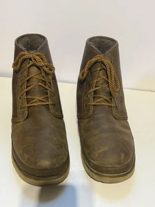UGG Harkley Mens 13 Waterproof Grizzly Leather Boots 1017238 CLEAN comfort Brown - Picture 1 of 8