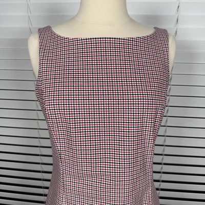 NWT J. Crew Sheath Dress~Size 2~  Red & Navy Plaid Check  Sheath Dress $148 - Image 1 of 4