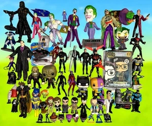 DC COMICS BATMAN JOKER CATWOMAN TWO FACE FIGURE LOT MODERN FUNKO AND VINTAGE - Picture 1 of 20