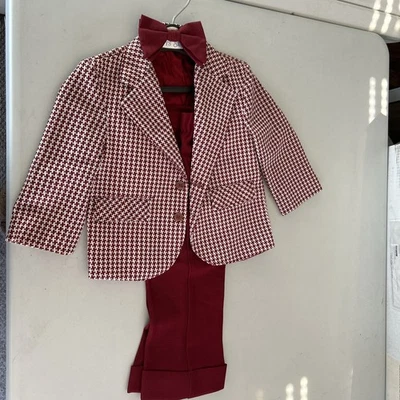 Traje Vintage Niño Pequeño Poliéster 3 Piezas Talla 3T Pantalones 1X Incluye Chaleco Años 70  Foto 1 de 4