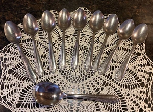 Oneidacraft Deluxe HERZ AUS SCHWEDEN Besteck Teelöffel Set (9) + Zuckerlöffel - Bild 1 von 7