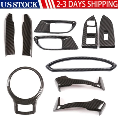 10×Carbon ABS Interior Decorative Trim For Toy@ta 86 Subaru BRZ 12-20 Scion FR-S Foto 1 de 4