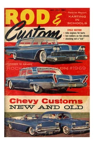 new hot rod Poster 11x17 Rod & Custom Cover Art May 1960 Chevy Kustom Galaxie - Picture 1 of 1