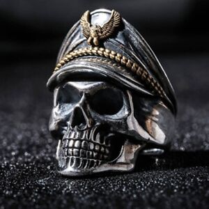 Vintage Gothic Punk Skull Ring Cool Men's Band Stainless Steel Rings Jewelry