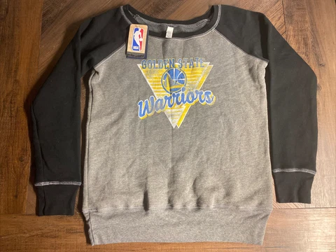 NEW Fanatics NBA Golden State Warriors WOMENS MEDIUM Distressed Pullover Sweater Cover