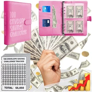 100 Envelopes Money Saving Challenge Book - Fun Budget Binder for Saving $505... - Picture 1 of 7