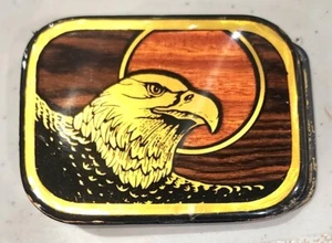 Hebilla de cinturón con incrustaciones de madera/águila hecha en Colorado EE. UU./Metal Harmony - Imagen 1 de 2