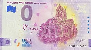 BILLET 0  EURO VINCENT VAN GOGH AUVERS/OISE FRANCE 2023 NUMERO DIVERS