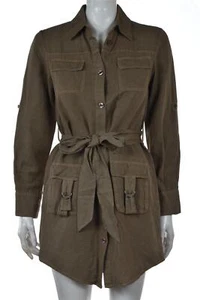 Kenneth Cole Womens Dress Size 6 Brown Solid Shirt Sheath Above Knee Long Sleeve - Picture 1 of 4