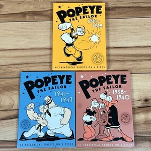 POPEYE THE SAILOR 8 DVDS, 3 DVD Sets Vol 1 2 & 3, 1933-41 Preowned 100+ Cartoons - Picture 1 of 12