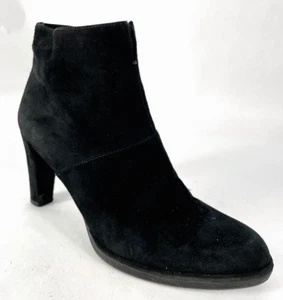 Stuart Weitzman stivaletti neri scamosciati donna 7M, zip laterale, tacco 3 pollici - Foto 1 di 13
