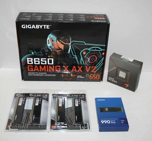 AMD Ryzen 7 7700X CPU, Gigabyte B650 Gaming X, G.Skill 64 GB RAM & 1 TB NVMe Combo - Foto 1 di 10