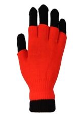 Yelete Gloves Double Layer Solid Neon Colors Knit Winter Warm One Size For Women