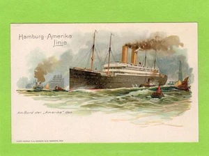 Hamburg Amerika Line Dampfschiff Amerika ungebraucht frühe ungeteilte Rückseite PC Ref D358 - Bild 1 von 1