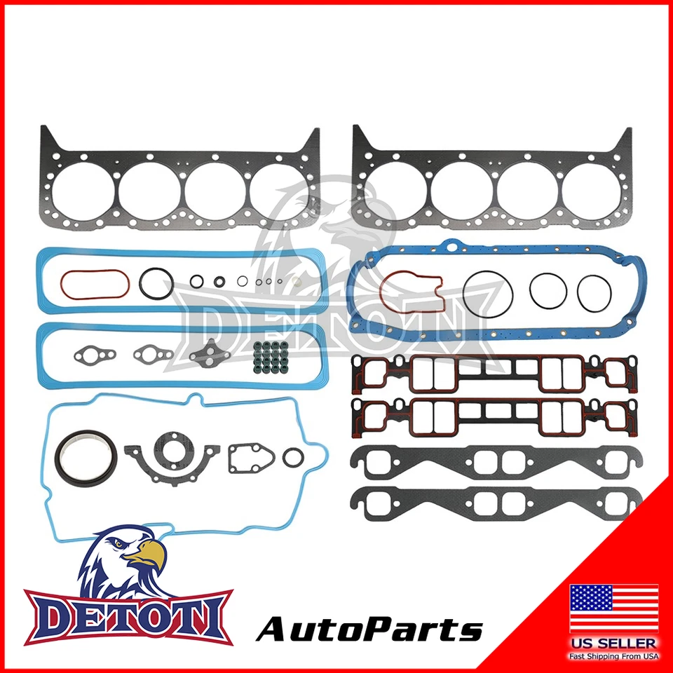 Full Gasket Set Fit Chevrolet V8 5.7L VIN R OHV New - Image 1 of 4