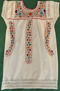 Mexican Oaxaca Hand Embroidered Dress - Picture 1 of 7