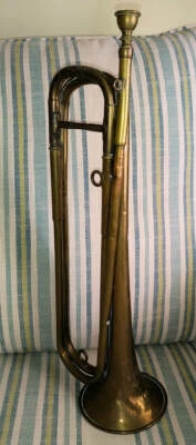 Vintage brass WWII "Inscribed" Parade Bugle - Image 1 of 4