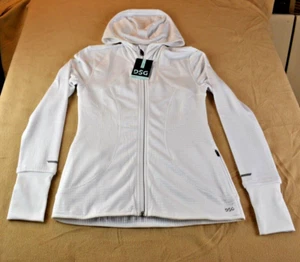DSG XXS Womens Run Grid Full Zip Pure White Jacket Solid Long Sleeve DAW21205 - Picture 1 of 4