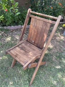 VINTAGE HOLZ HOLZ LATTENLEHNE & SITZ KLAPPSTUHL - Bild 1 von 11