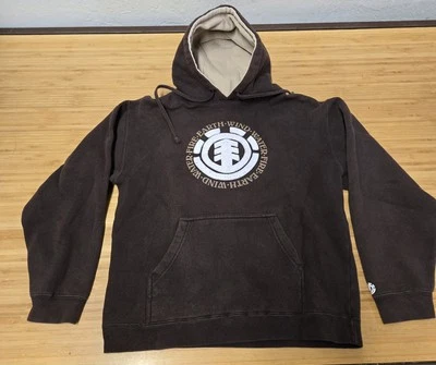 Element Sudadera con Capucha Para Hombre Pequeña Marrón Tierra Viento Agua Fuego Patín Monopatín Pullover Foto 1 de 4