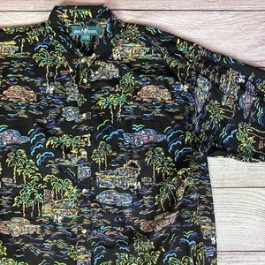 Vintage Big Dogs Hawaiian Style All Over Print Button Up Shirt size Men's 3XL - Picture 1 of 6