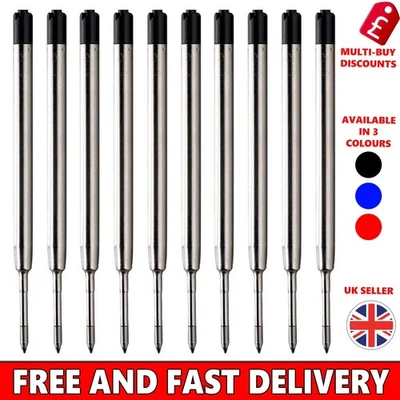 10 x Ballpoint Pen Refills Parker Cross Compatible Ink Refills BLACK/BLUE/RED - Image 1 of 4
