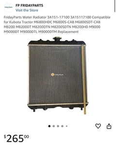 Radiator For Kubota M6800 M6800DT M8200 M8200DT M9000 M9000HDC 3A15117100 - Picture 1 of 5