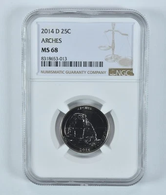 2014-D Washington Quarter Arches America The Beautiful MS68 NGC *5559 - Image 1 of 4