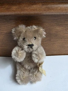 Oso mohair rubio vintage Schuco miniatura etiquetado 2,5" articulado - Imagen 1 de 8