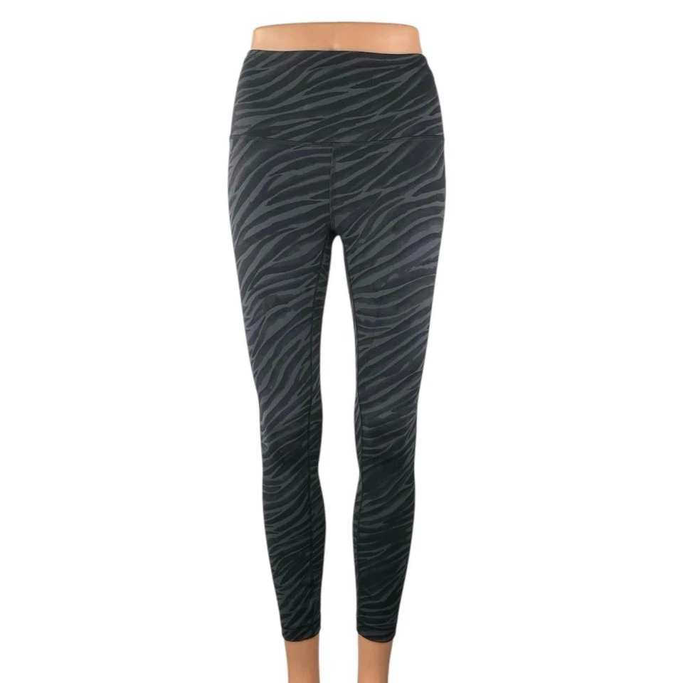 Lululemon Align 黑色斑马动物印花中腰瑜伽运动紧身裤 4 — 第 1/4 张图片