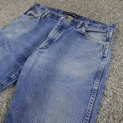 Мужские джинсы Wrangler 36X30 темно-синие джинсовые брюки ковбойского покроя George Strait вестерн - Изображение 1 из 4