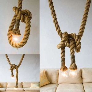 Lámpara Colgante Náutica Vintage Industrial Retro Única Doble Cabeza Cuerda Luz - Imagen 1 de 6