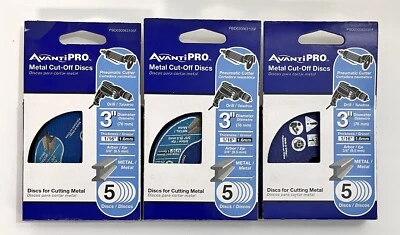 AvantiPro PBD030063105F 3" x 1/16" x 3/8" Metal Cut-Off Disc(3 Packs of 5 Discs) - Image 1 of 2