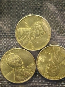 1943 STEEL PENNY LOT OF 9 (A) 3-P, 3-D, 3-S - Picture 1 of 6