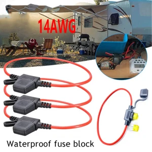 1PCS Mini Blade Fuse Holder Splash Proof 20A 14 AWG Cable In Line Car Auto  - Picture 1 of 10