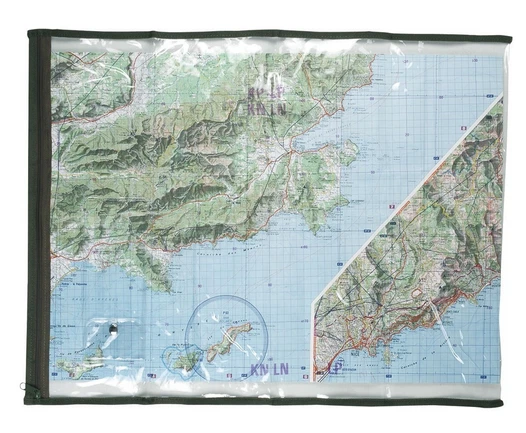 Topographic Map Holder Military State Road Hiking 2 Sides Orientation Pouch - Image 1 of 1