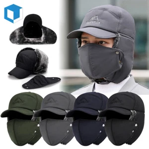 Men Women Winter Ear Flap Trapper Avaitor Warm Hat Ushanka Baseball Cap Thermal - Picture 1 of 13
