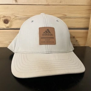 Adidas Carlsbad Golf Leather Patch Spell Out Logo Leather Strap Dad Cap Hat - Picture 1 of 1