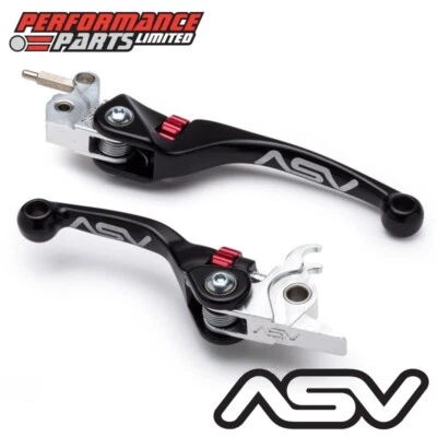 ASV F4 Negro Palancas Ajustables Freno Corto + Embrague Largo para KTM 525 EXC 2003 Foto 1 de 4