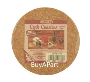 Round Cork Coasters Suitable to Engrave Heat Protect 10 cm Diameter 3 mm Thick - Picture 1 of 5