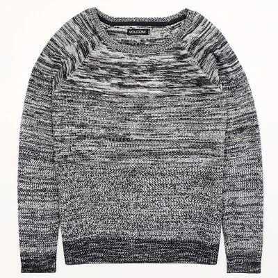 VOLCOM B0731606 CruisinOn Jumper Mix Knit Sweater Wool Blend Gray Marl Melange L - Image 1 of 4