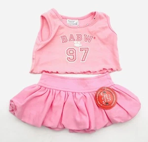 Build A Bear Pink BABW 97 Tank Top & Ruffle Skirt Outfit Teddy Clothes NWT - Picture 1 of 7