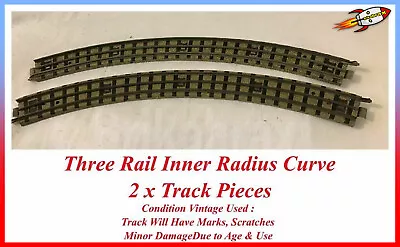 Vintage Hornby Dublo Three Rail Inner Radius Curve 2x Track Pieces 1960s (#C1) - Image 1 of 4