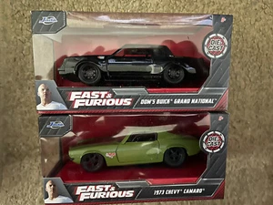 JADA FAST & FURIOUS 1/32 DOM'S BUICK GRAND NATIONAL & 73' CHEVY CAMARO LOT OF 2 - Picture 1 of 3