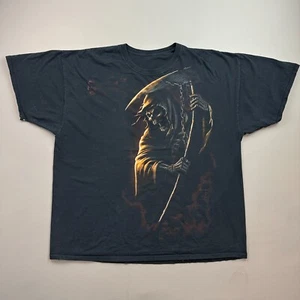 Vintage Grim Reaper Shirt Mens 3XL Death Skull AOP Punk Grunge Skate Y2K Demon - Picture 1 of 14
