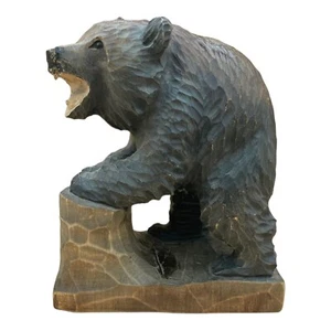 Japanese Vintage Hand Carved Wooden Bear Shōwa-Shinzan Hokkaido READ Repaired - Picture 1 of 11